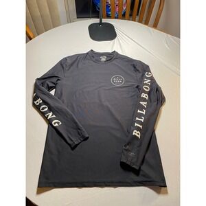 Billabong Mens UVSURF UPF 50+ Long Sleeve Rash Guard Gray Loose Fit Medium